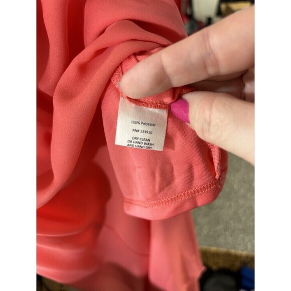 Show Me Your Mumu Halter Maxi Dress Coral Orange Large Slit Sheer Lined - Picture 11 of 14